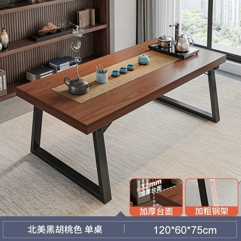 Solid wood color tea table and chair combination, one table and five chairs, tea table, new chinoiserie negotiation office large board tea table, coffee table