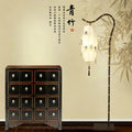 New chinoiserie floor lamp retro living room tea room hand-painted bamboo iron art bedroom study vertical medieval style floor lamp