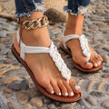 sourcing:  new women's flat sandals - plus size, braided, fashionable roman style, sizes 36-43, beach sandals