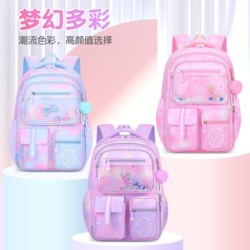 elementary school student backpack, grades 1-3-6, lightweight children's schoolbag, large capacity, burden-reducing, spine-protecting backpack, wholesale