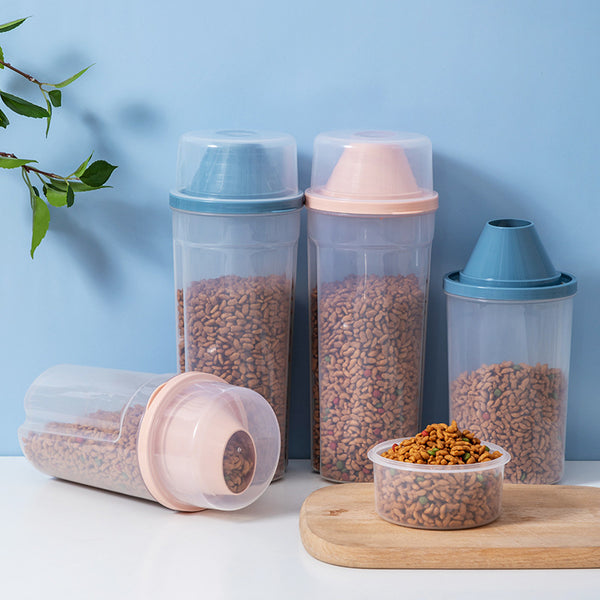 Pet food storage tank Plastic sealed tank Household cat food storage tank Moisture-proof sub-canning Pet cat supplies