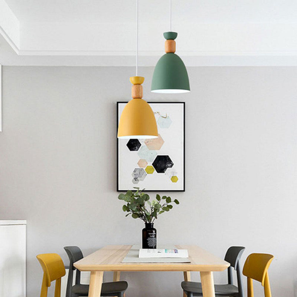 Creative pastoral and rural style LED color Nordic wrought iron wood chandelier, personalized modern simple lighting fixtures, post-modern