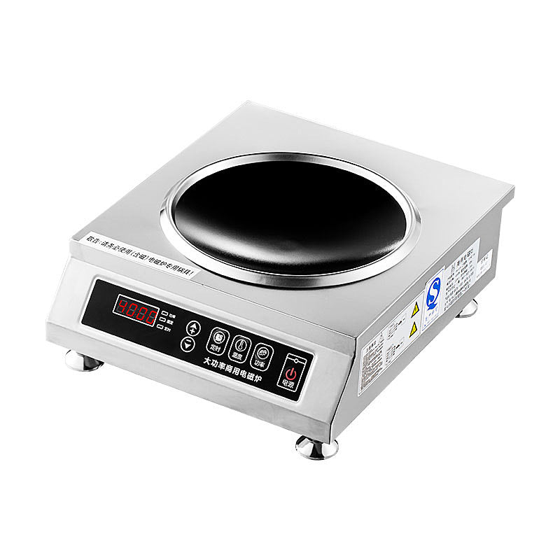 Commercial induction cooker 6000 high power canteen oil boiling stir-fry braised milk tea for home flat concave stir-fry stove pot cross-border