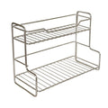 Multifunctional desktop vanity organizer - makeup storage, cup holder, tiered shelf, stainless steel storage rack