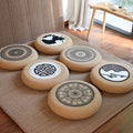 Futon pouf, tatami floor, bay window, retro coffee table, pouf, living room floor cushion, hemp rope meditation stool