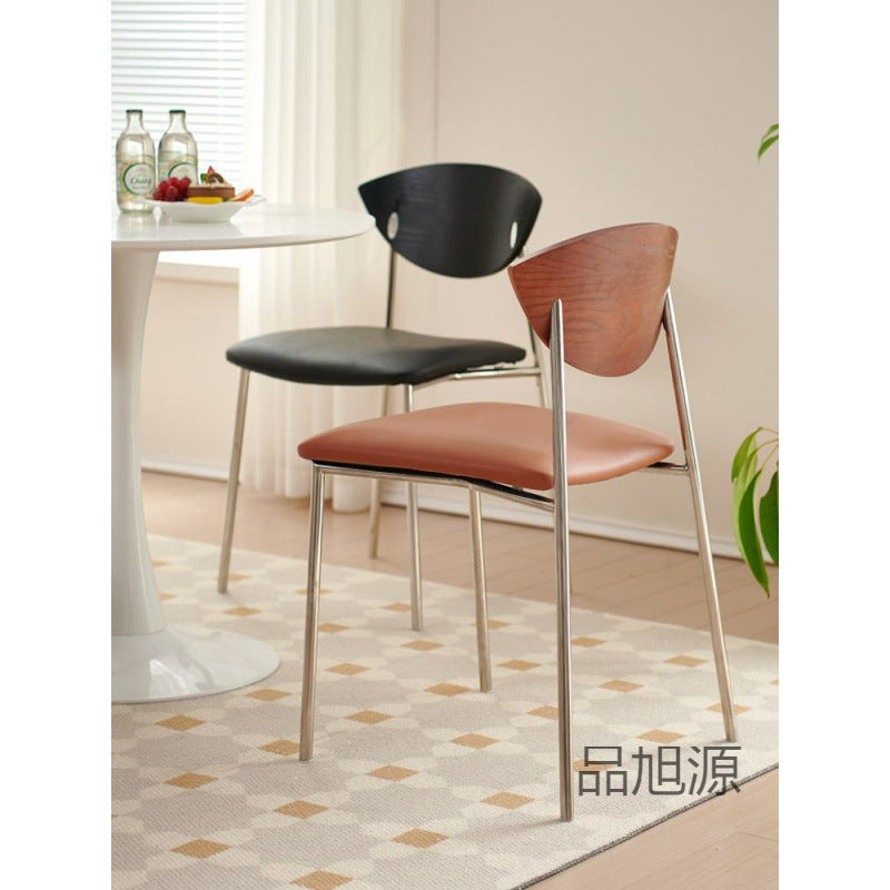 Nordic home designer retro dining chair medieval casual solid wood backrest coffee chair medieval single chair book table chair