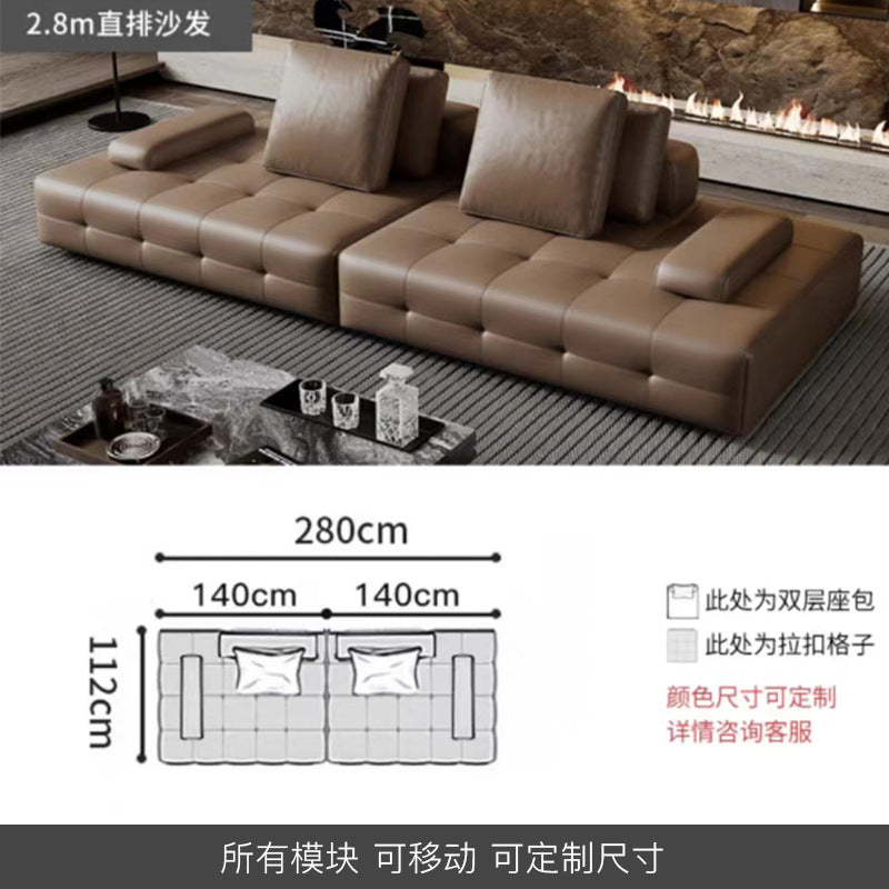 Lawrence genuine leather sofa italian normcore large and small apartment house villa customer corner sofa modern straight row leather sofa