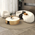 Beauty salon sofa, warm teddy velvet fabric, b&b, small apartment, creative arc-shaped clothing store, popular sofa