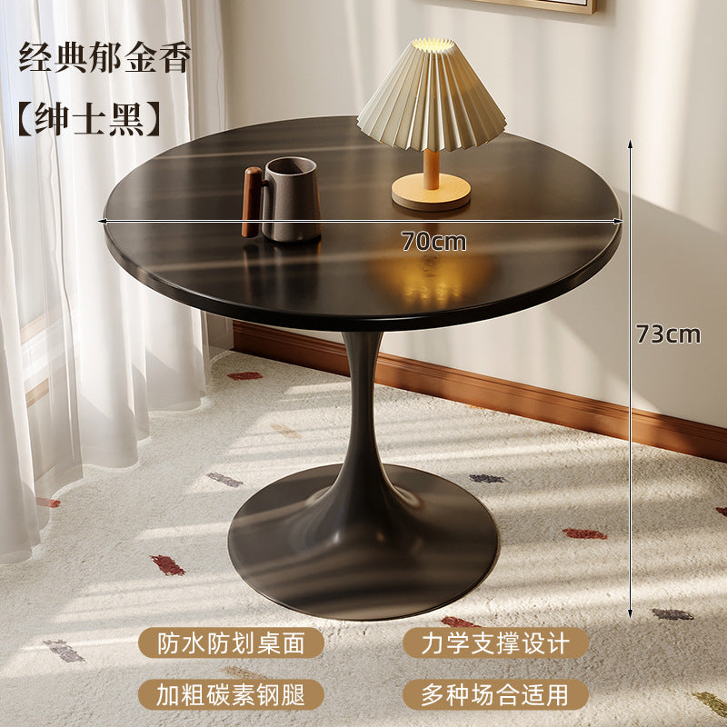 Small apartment dining table, home balcony table, tulip round table, suitable for bubble tea shops, negotiation table, restaurant small round table