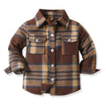 New plaid shirt for boys and girls - autumn/winter outerwear - spring/autumn boys' lapel open collar children's shirt