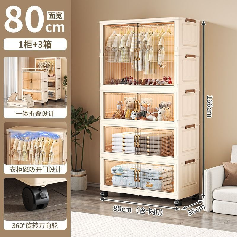 Installation-free kids wardrobe foldable storage cabinet baby simple wardrobe clothes storage cabinet kids small wardrobe