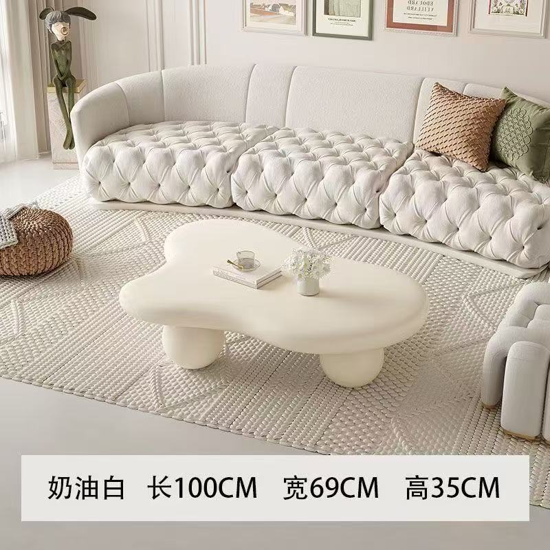 Cloud coffee table cream style scandinavianshape small tea table living room for homepopular small apartment modern casual coffee table