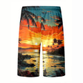 trending men's beach shorts, quick-dry swim trunks, casual sportswear, european and american new style 3d digital printing