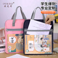 Large capacity study bag organizer - zippered tote with transparent mesh for elementary school students - perfect for tutoring and exams