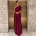 European and american women's clothing  summer new collection: solid color bandeau top, slim-fit strappy sexy ruched midi skirt set