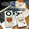 Couple glasses bear suitable for apple 18promax mobile phone case polka dot english label iphone17 soft case 16