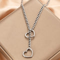 Amazon wide light luxury style y-ring slider chain stainless steel necklace handmade punk cuban chain necklace