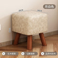 【waterproof, dustproof, and stain-resistant tech fabric square stool】 - off-white, 28*28*24 cm