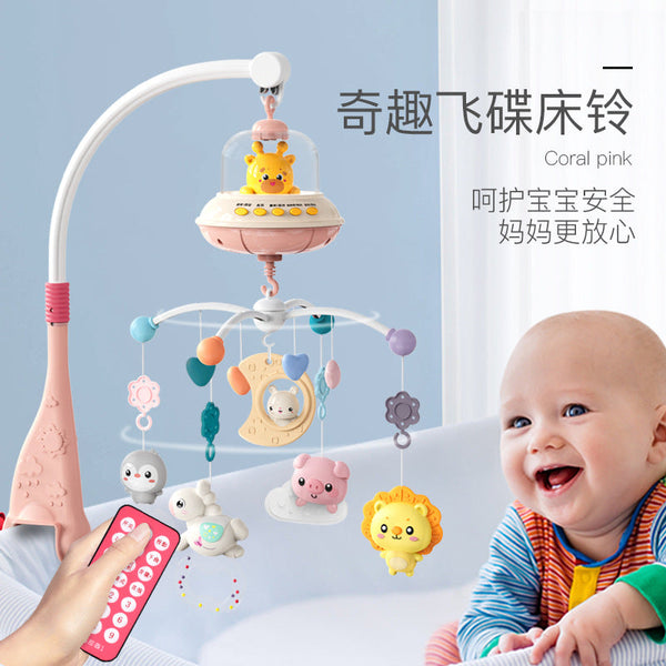 Cross-border rotating bed bell 0-3 years old infant luminous bedside bell multi-functional infant sleep music rattle