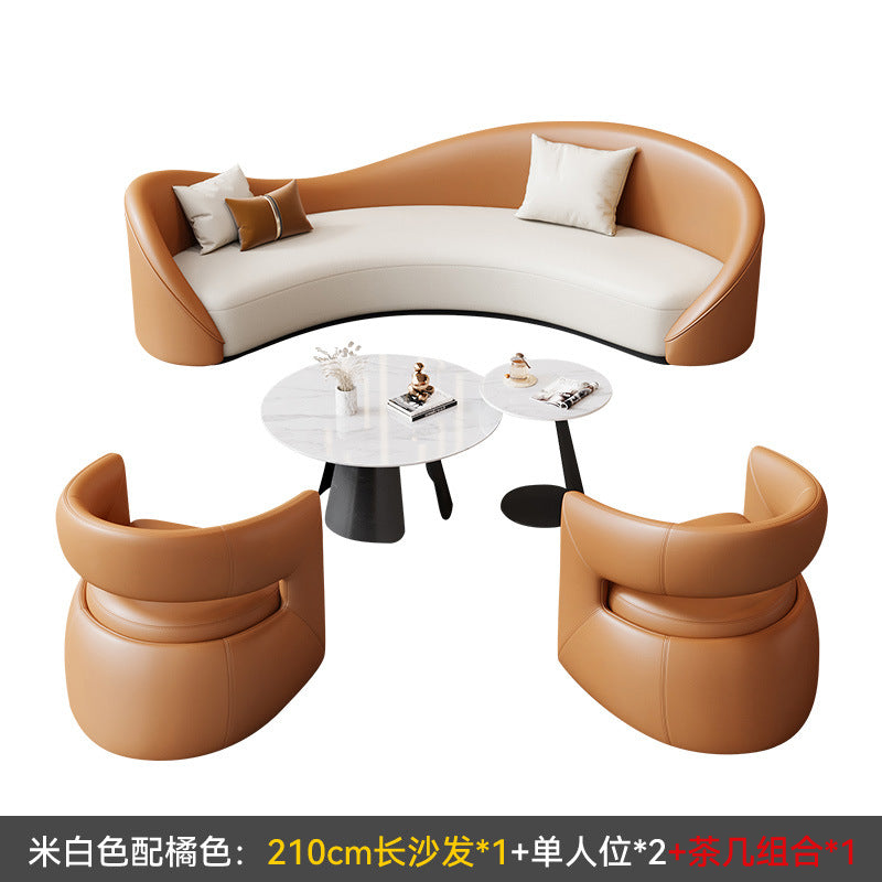 Sales office negotiation sofa hotel lobby rest area single sofa beauty salon reception coffee table combination