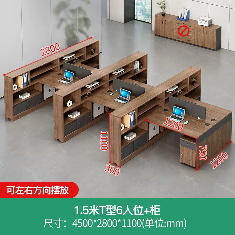 Staff office desk office simple modern financial room four-person desk workstation employee card desk chair