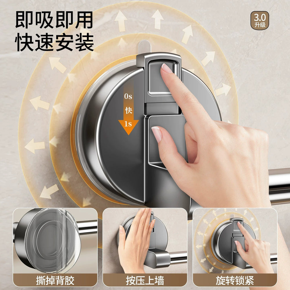 Stainless steel suction cup slipper rack bathroom organizer extendable shelf toilet wall mount organizer