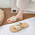 Floral flip-flops for women, summer outdoor wear, 2025 new style, beach & vacation, fairycore sandals, non-slip, wet-weather friendly