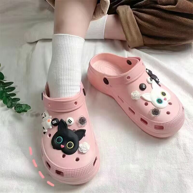 New arrival hole slippers for women student dormitory outwearfashionthick sole beach toe sandals summer popularins