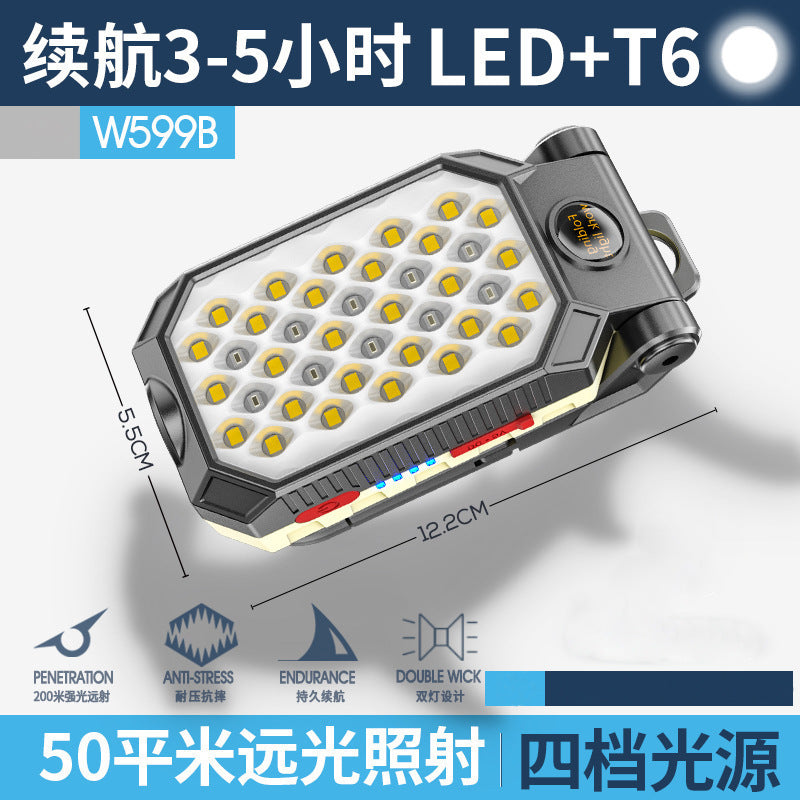 Cross-border LED strong magnetic work light Car warning light Portable flashlight Multifunctional auto repair light Charging maintenance light