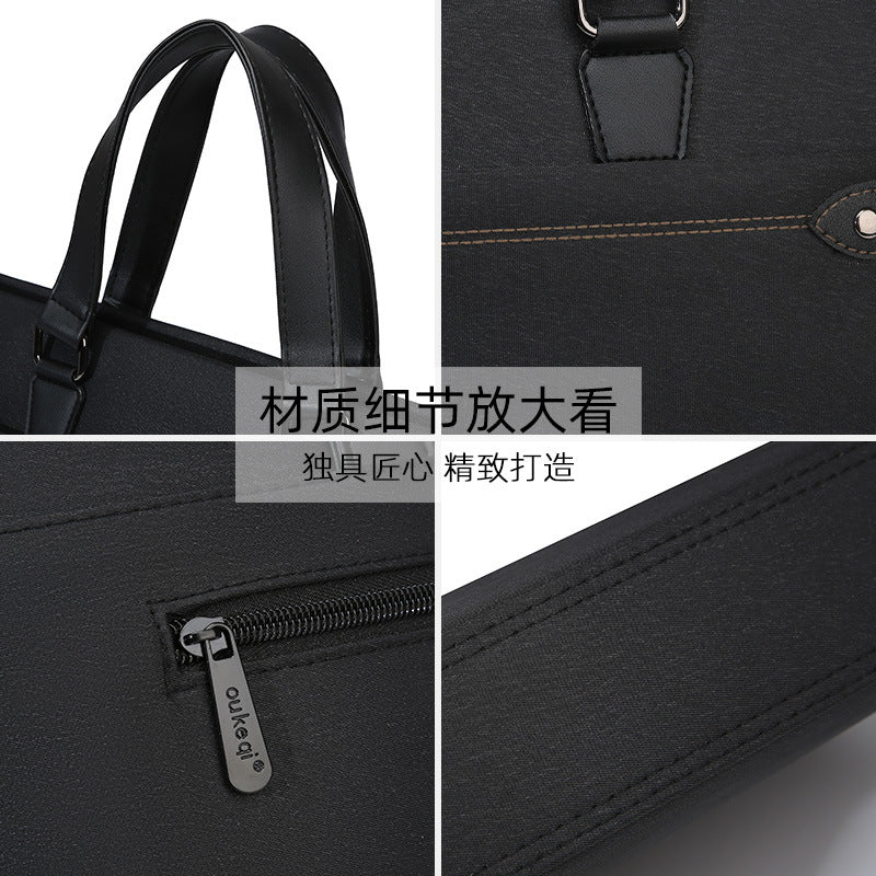 Business briefcase, handbag, document bag, large capacity laptop bag, shoulder bag, crossbody bag, conference bag, meeting bag - customizable with printing