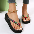 plus size wedge slippers for women 2025new arrivalexport herringbone sandals rhinestone beach sandals one piece dropshipping