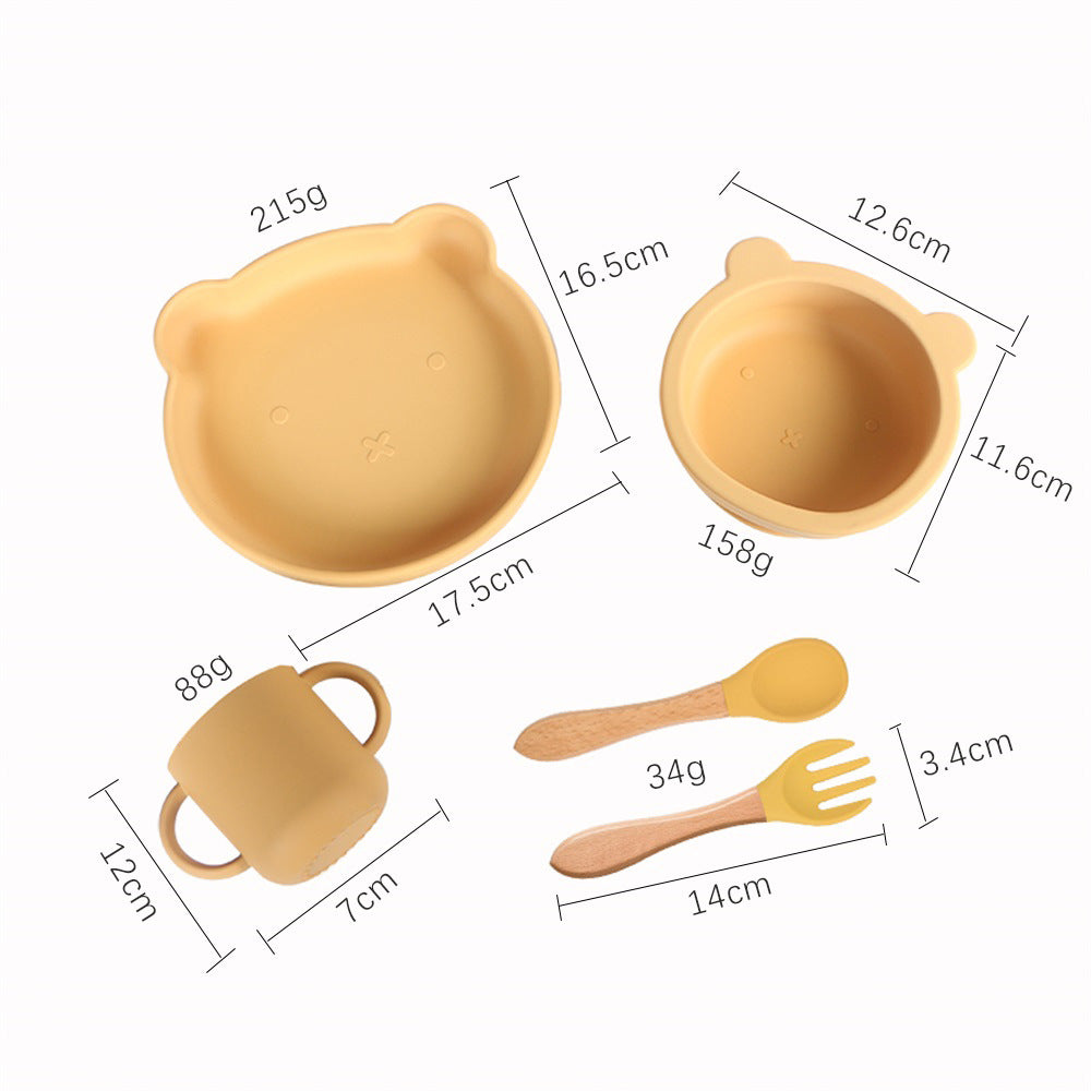 Customizable, high-value baby food feeding set: kids' silicone bowl, suction bowl, and baby spoon - direct from the factory