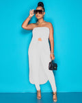 European and american export women's clothing  summer sexy hot girl fashion crop top one-shoulder solid color two-piece pants set
