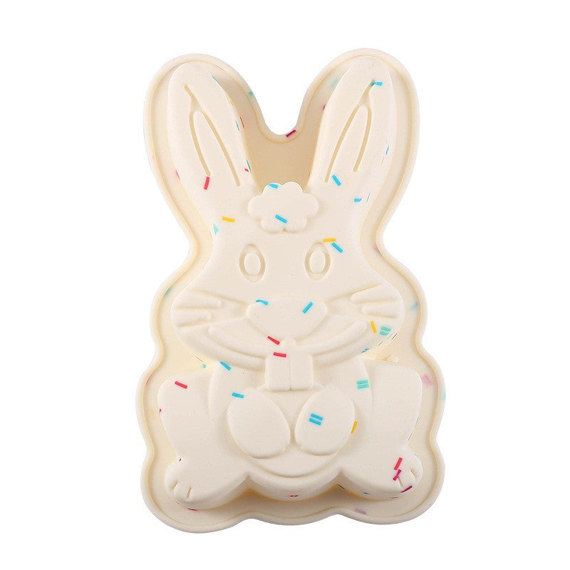 New in stock silicone cake mold easter dinosaur egg rabbit cake pan macaron color baking mold