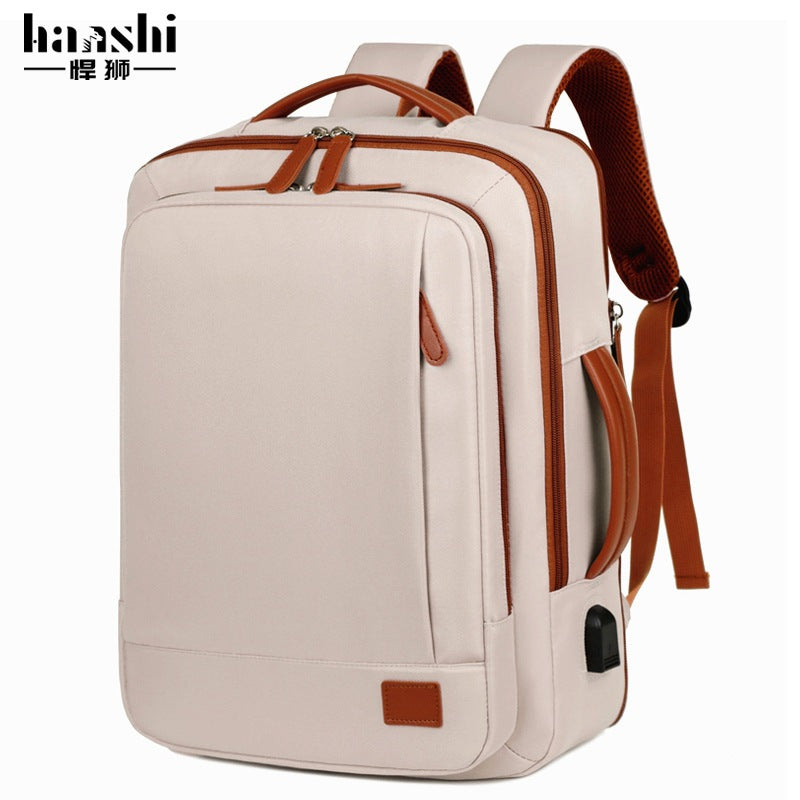 Cross-border casual backpack, men's and women's high-end fashion backpack, waterproof computer bag, large-capacity expansion travel backpack