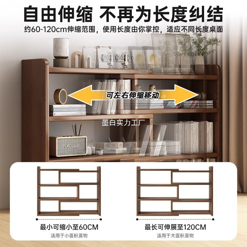 Solid wood color bookshelf Desktop shelf Children's desk Storage rack Household desk Small bookcase Office locker