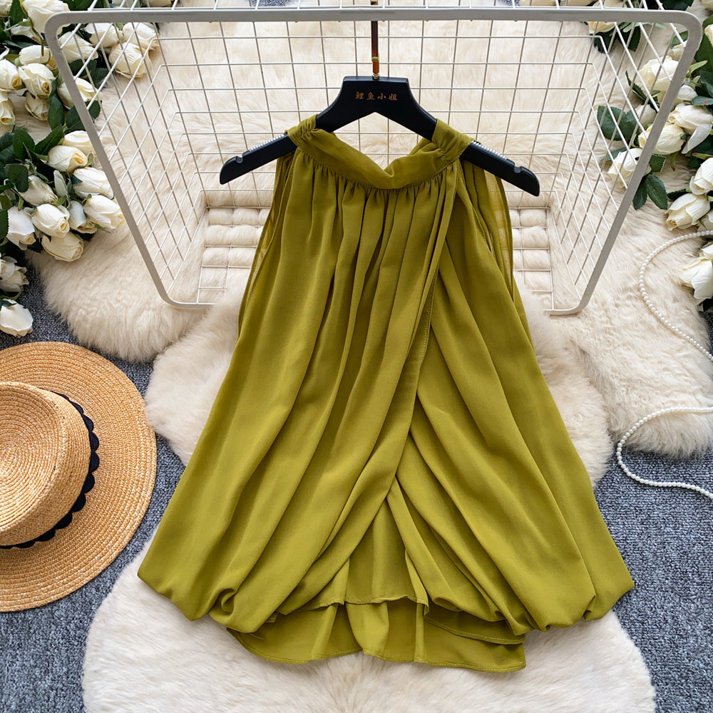 K-style vacation style sleeveless comfortable breathable cardigan women's summer asymmetricalwork clothinglooseslimming lookeleganceeleganttops