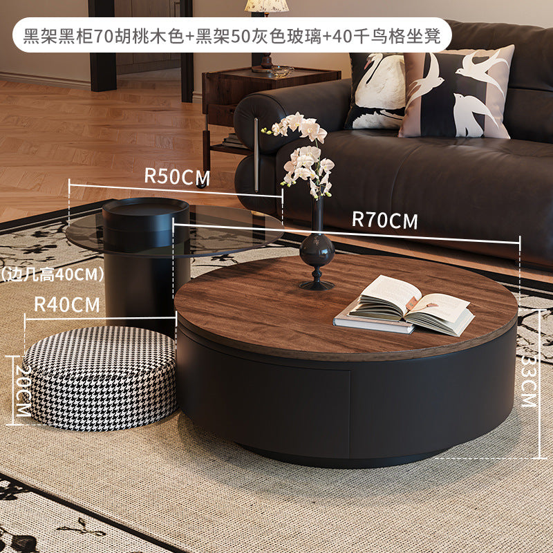 New solid wood coffee table - modern minimalist, light luxury, high-end design for living rooms and small spaces