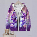 Kids' hoodie jacket, cross-border hot seller: cute cartoon print fashion zip-up hoodie for girls, dropshipping available
