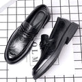 Leather shoes men's business formal wear casualmen live broadcast springnew arrival british work cross-border large size slip-on leather shoes