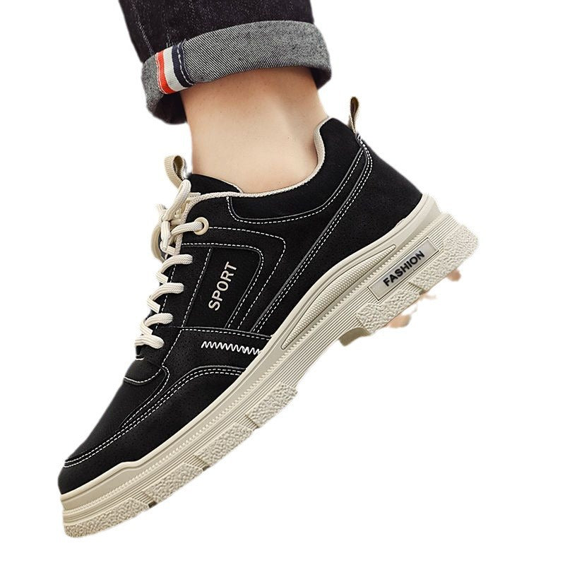 Men's winter breathable 2025 new trendy versatile casual skate shoes, men's low-top workwear leather martin boots