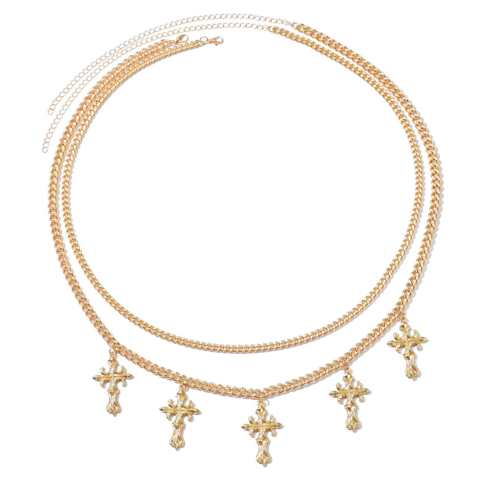Cross pendant waist chain wholesale european and american cross-border personalized jewelry for women multi-layered design sexy body chain