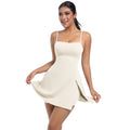 Fashion tape bottom sports fitness dress with chest pad breathable naked suspender beautiful back yoga one-piece tennis skirt