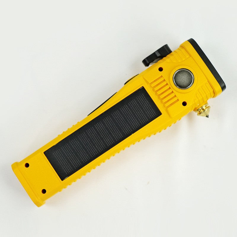 Cross-border new car outdoor multi-functional window breaker light solar magnetic inspection light emergency charging flashlight