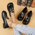 export plus size chunky heel loafers for women,  spring/autumn new collection, collegiate british style slip-on leather shoes