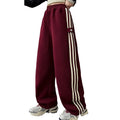 spring/autumn kids' fashion trousers: trendy straight-leg wide-leg pants for girls (mid-to-large size), loose-fit casual striped pants