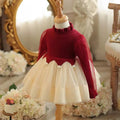 Girls' korean velvet sweater dress -  winter collection - one-piece fleece-lined, thickened, new princess christmas dress