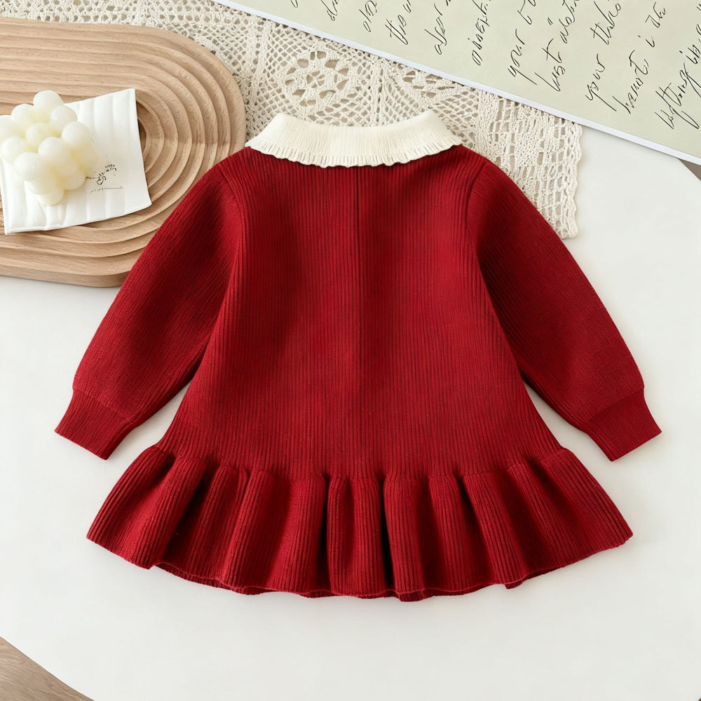 Girls' christmas dress  new style baby girl birthday party first birthday dress children's thickened skirt