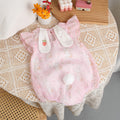 Summer baby flutter sleeve romper - adorable cartoon bunny onesie for sweet baby girls, perfect for newborn milestone photos and outdoor wear