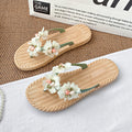 Floral flip-flops for women - summer outdoor wear, 2024 new style, beach & vacation, fairycore design, non-slip, wet-friendly